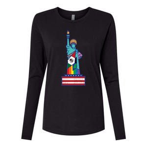 Diverse Statue Of Liberty Womens Cotton Relaxed Long Sleeve T-Shirt