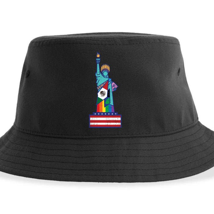 Diverse Statue Of Liberty Sustainable Bucket Hat