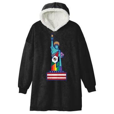Diverse Statue Of Liberty Hooded Wearable Blanket