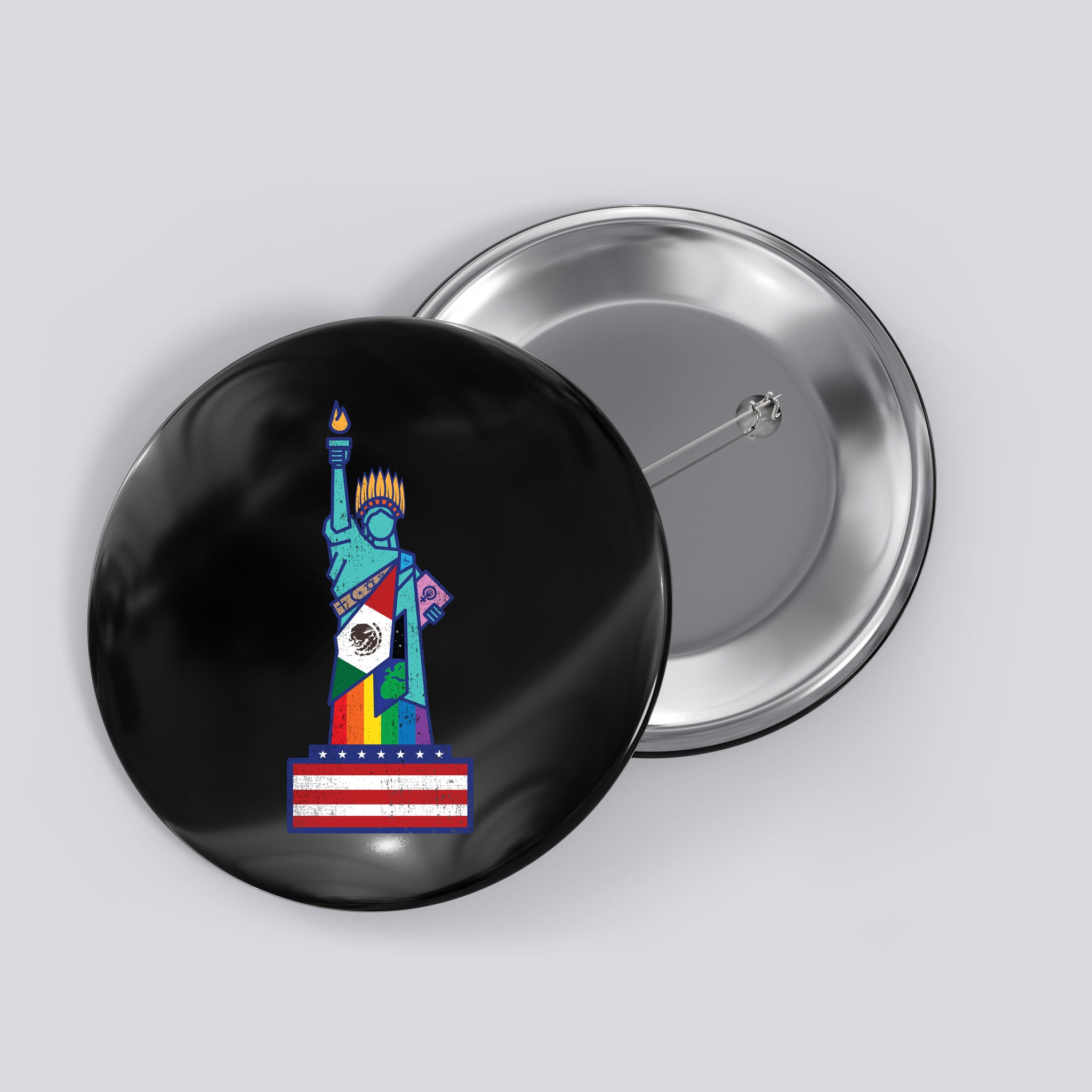 Diverse Statue Of Liberty Button