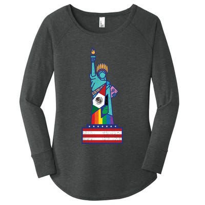 Diverse Statue Of Liberty Women's Perfect Tri Tunic Long Sleeve Shirt