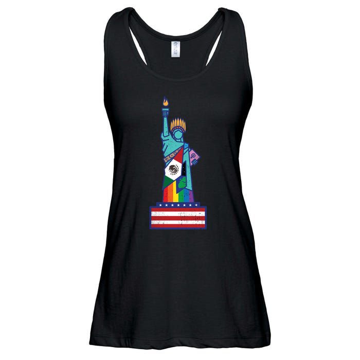 Diverse Statue Of Liberty Ladies Essential Flowy Tank