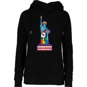 Diverse Statue Of Liberty Womens Funnel Neck Pullover Hood