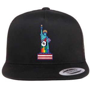 Diverse Statue Of Liberty Flat Bill Trucker Hat