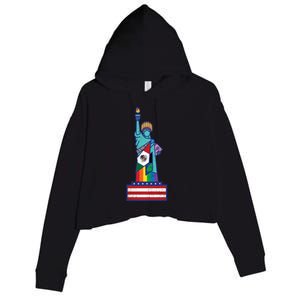 Diverse Statue Of Liberty Crop Fleece Hoodie