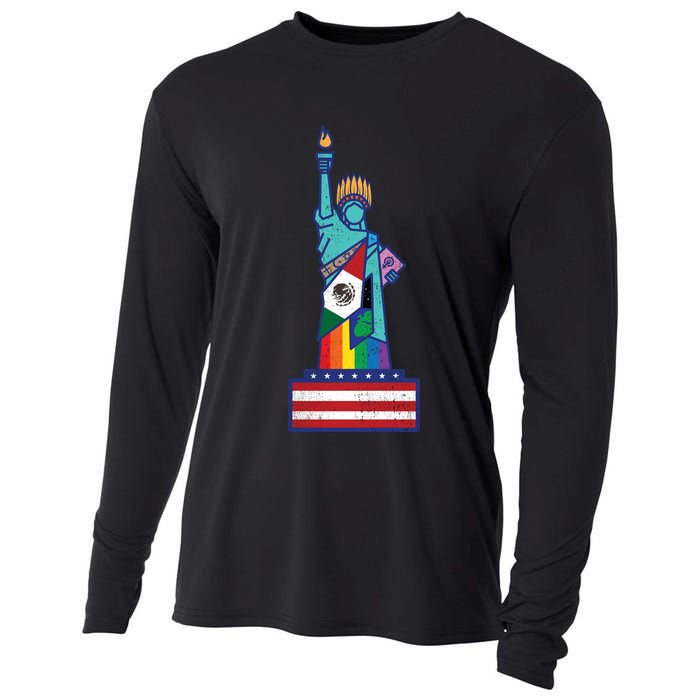Diverse Statue Of Liberty Cooling Performance Long Sleeve Crew