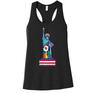 Diverse Statue Of Liberty Women's Racerback Tank