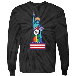 Diverse Statue Of Liberty Tie-Dye Long Sleeve Shirt