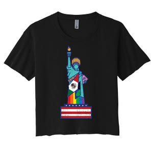 Diverse Statue Of Liberty Women's Crop Top Tee