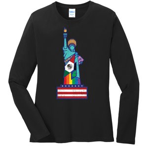 Diverse Statue Of Liberty Ladies Long Sleeve Shirt