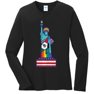 Diverse Statue Of Liberty Ladies Long Sleeve Shirt