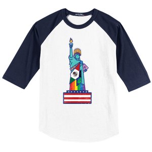 Diverse Statue Of Liberty Baseball Sleeve Shirt