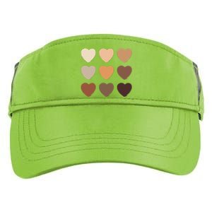 Diversity Skintones Hearts  Adult Drive Performance Visor