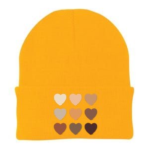 Diversity Skintones Hearts  Knit Cap Winter Beanie