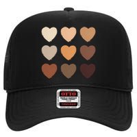 Diversity Skintones Hearts  High Crown Mesh Back Trucker Hat