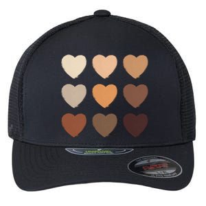 Diversity Skintones Hearts  Flexfit Unipanel Trucker Cap