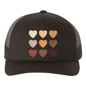 Diversity Skintones Hearts  Yupoong Adult 5-Panel Trucker Hat