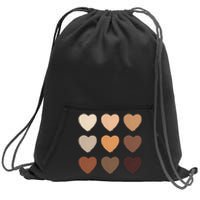 Diversity Skintones Hearts  Sweatshirt Cinch Pack Bag