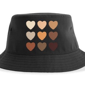 Diversity Skintones Hearts  Sustainable Bucket Hat