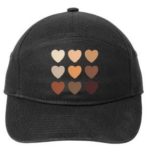 Diversity Skintones Hearts  7-Panel Snapback Hat