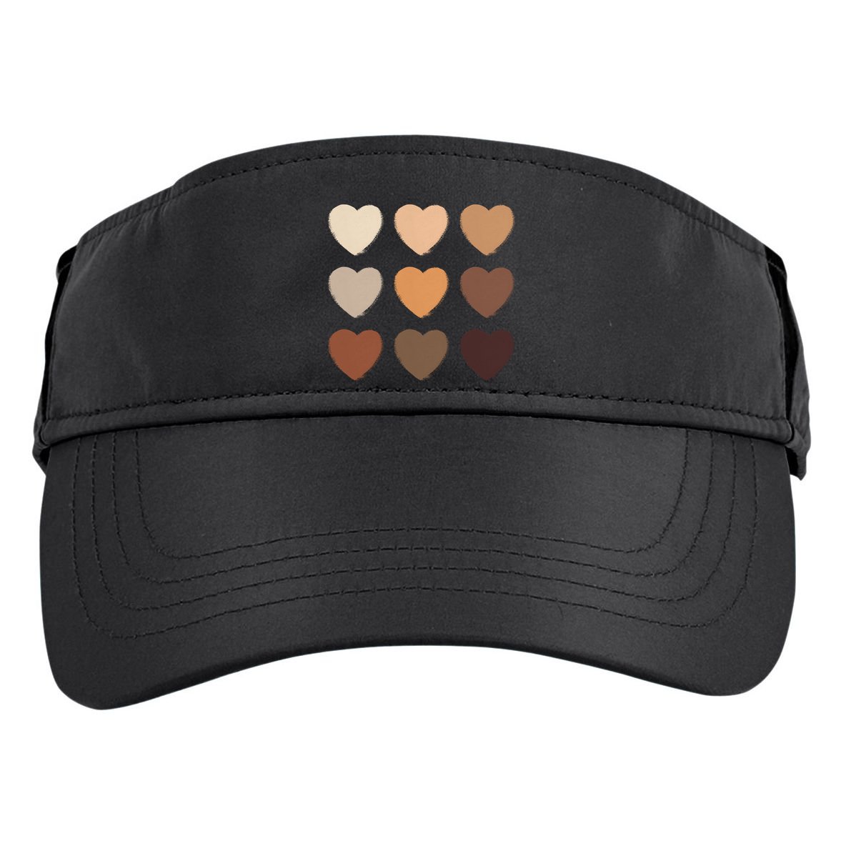 Diversity Skintones Hearts  Adult Drive Performance Visor