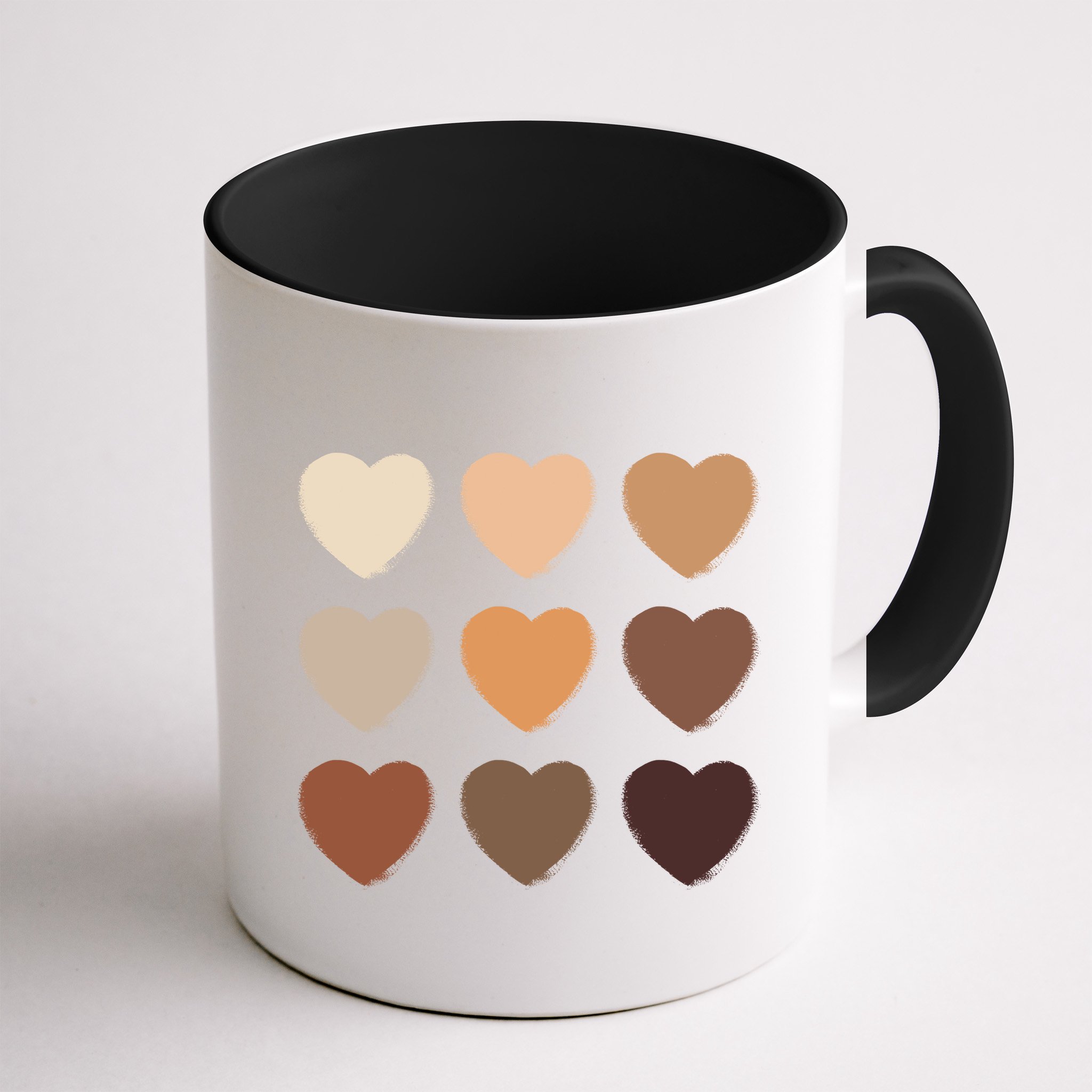 Diversity Skintones Hearts  Mug