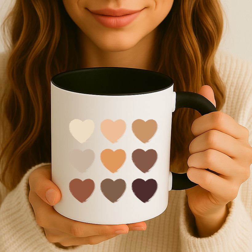 Diversity Skintones Hearts  Mug