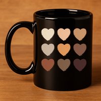 Diversity Skintones Hearts  11oz C Handle Ceramic Mug