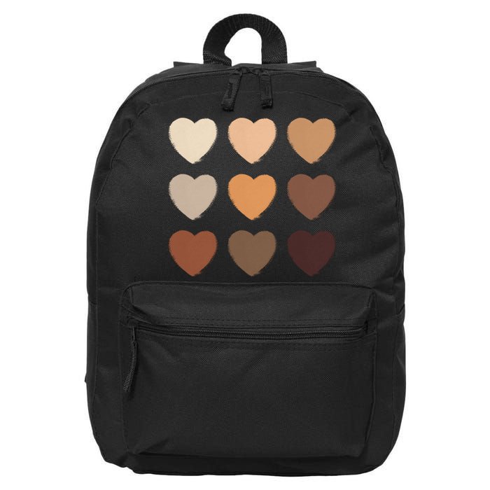 Diversity Skintones Hearts  16 in Basic Backpack