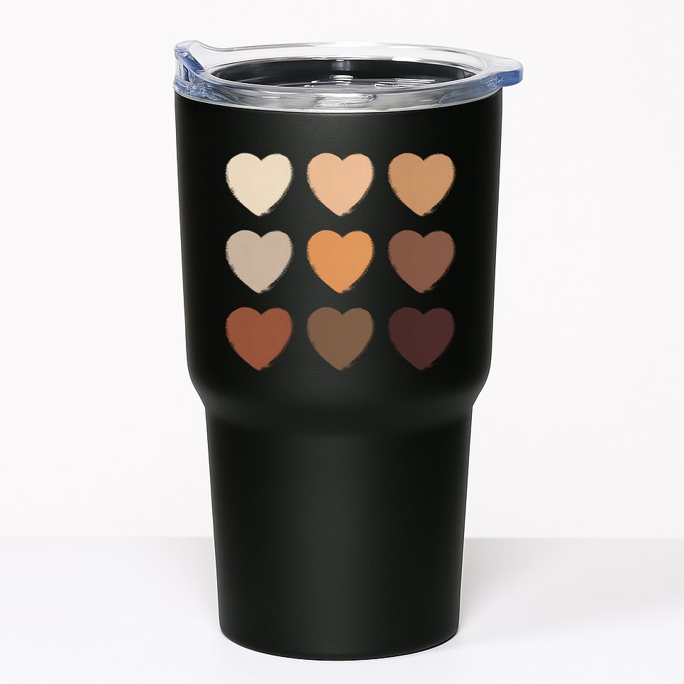 Diversity Skintones Hearts  Tumbler