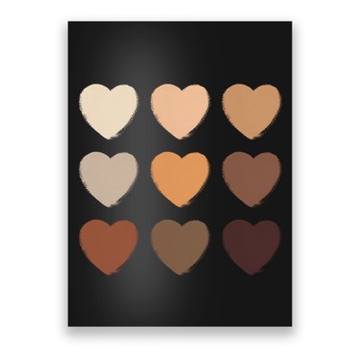 Diversity Skintones Hearts  Poster