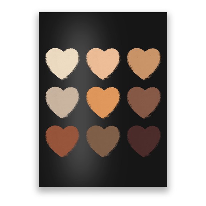 Diversity Skintones Hearts  Poster