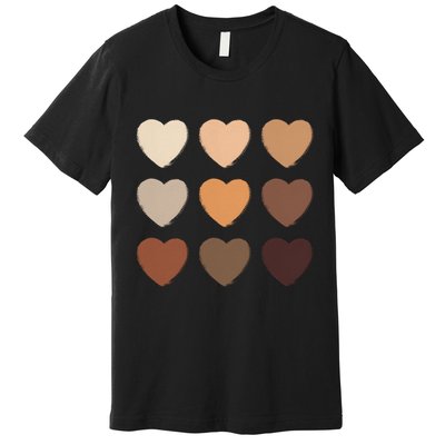 Diversity Skintones Hearts  Premium T-Shirt