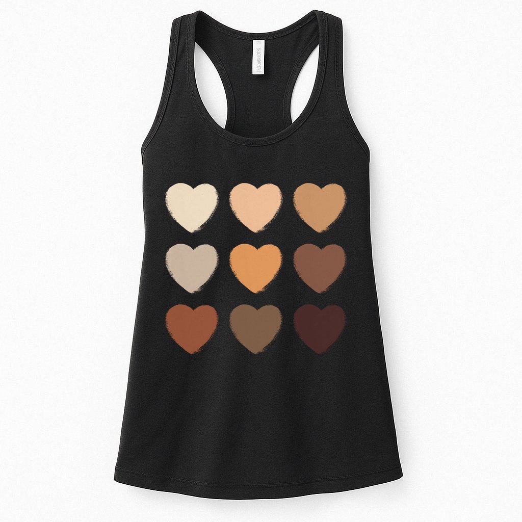 Diversity Skintones Hearts  Womens Tank Top