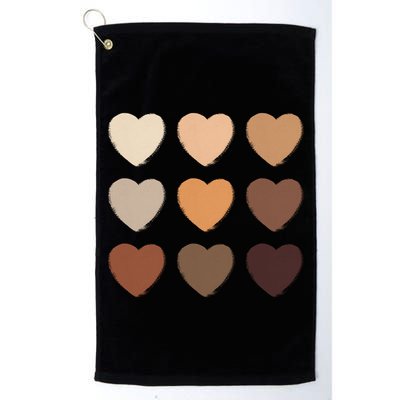 Diversity Skintones Hearts  Golf Towel