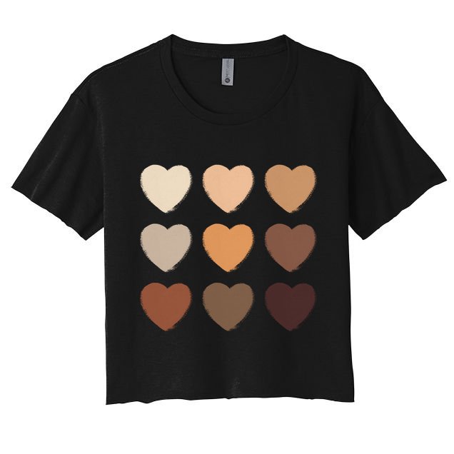 Diversity Skintones Hearts  Crop Top