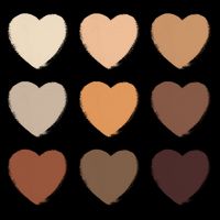 Diversity Skintones Hearts  Ladies Long Sleeve Shirt