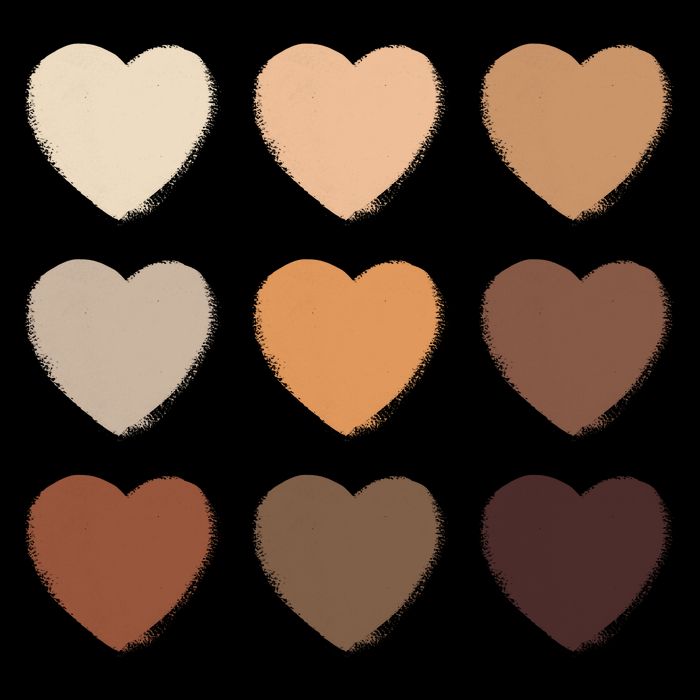 Diversity Skintones Hearts  Ladies Long Sleeve Shirt