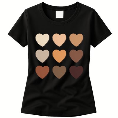 Diversity Skintones Hearts  Womens T-Shirt