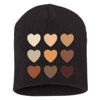 Diversity Skintones Hearts  Short Acrylic Beanie