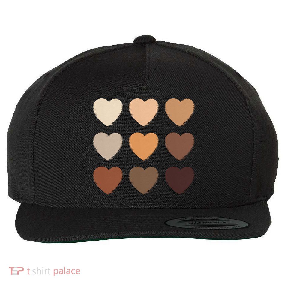Diversity Skintones Hearts  Wool Snapback Cap