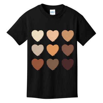 Diversity Skintones Hearts  Kids T-Shirt