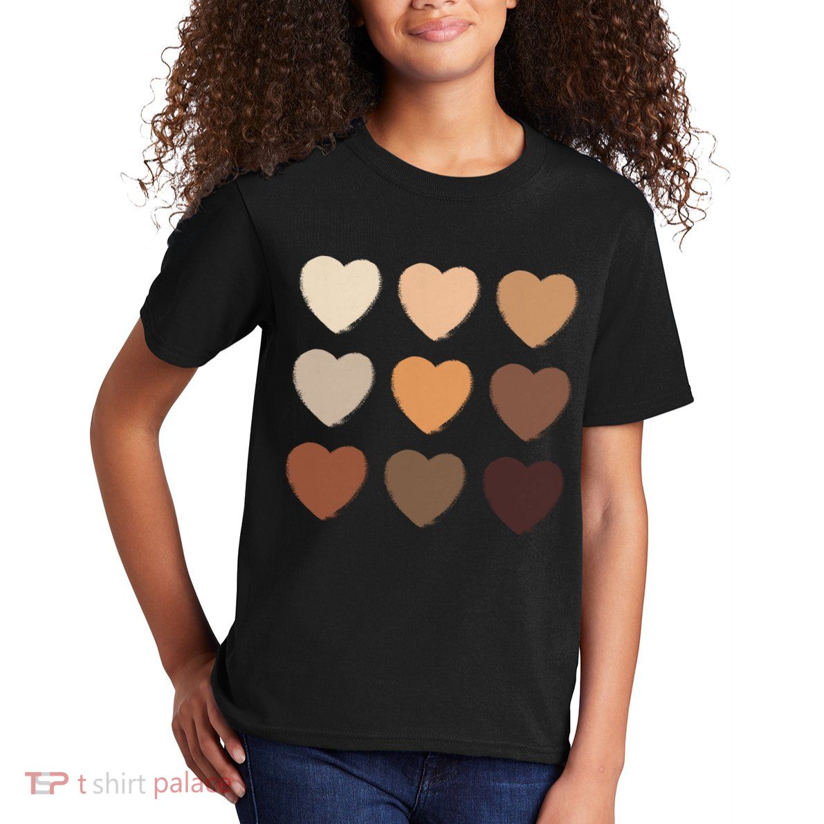 Diversity Skintones Hearts  Kids T-Shirt