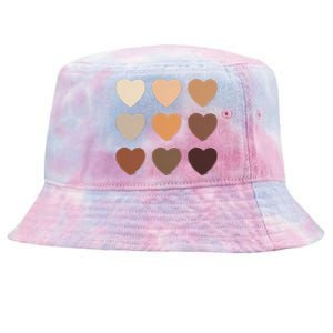 Diversity Skintones Hearts  Tie-Dyed Bucket Hat