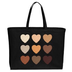 Diversity Skintones Hearts  Cotton Canvas Jumbo Tote