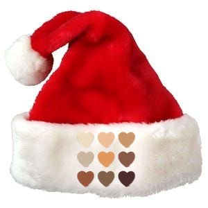 Diversity Skintones Hearts  Premium Christmas Santa Hat