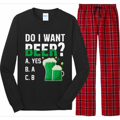 Do I Want A Beer Drinking Saint St Patricks Day Long Sleeve Pajama Set