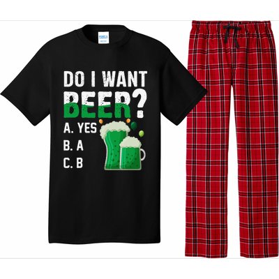 Do I Want A Beer Drinking Saint St Patricks Day Pajama Set