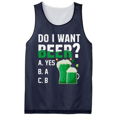 Do I Want A Beer Drinking Saint St Patricks Day Mesh Reversible Basketball Jersey Tank