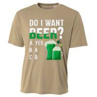 Do I Want A Beer Drinking Saint St Patricks Day Cooling Performance Crew T-Shirt